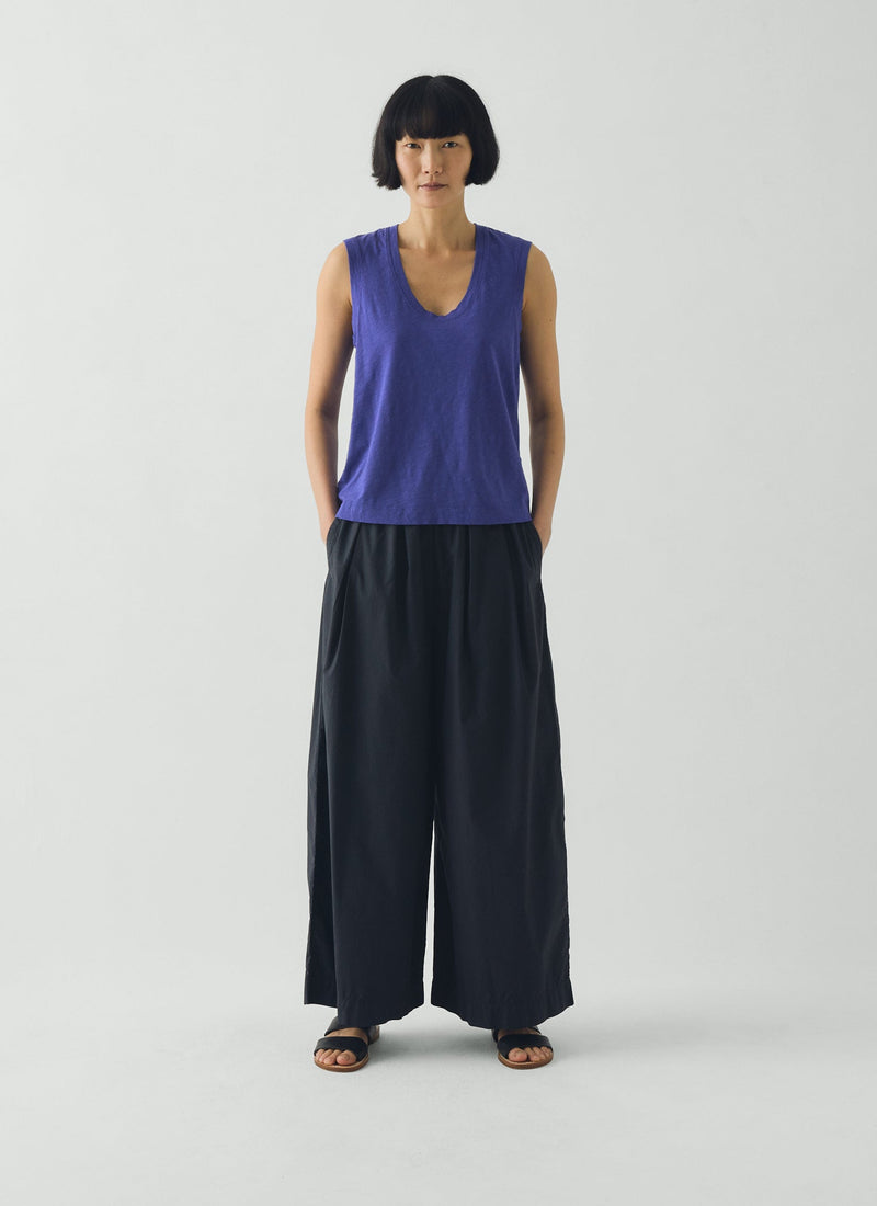 Cotton Sleeveless Tee | Cobalt