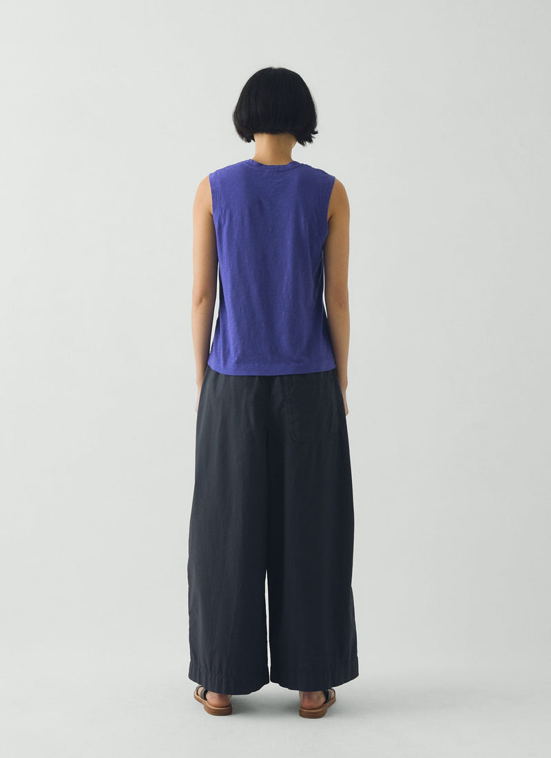 Cotton Sleeveless Tee | Cobalt