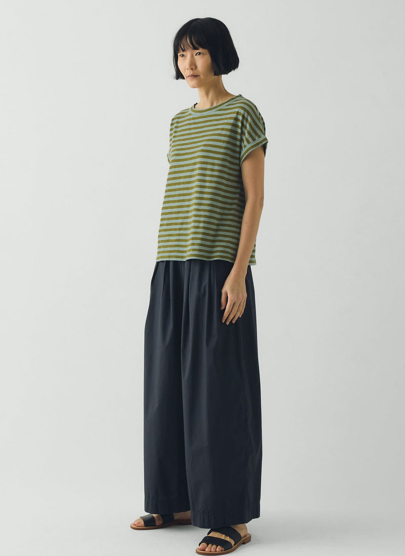 Alda Stripe Cotton Easy Tee | Juniper Berry