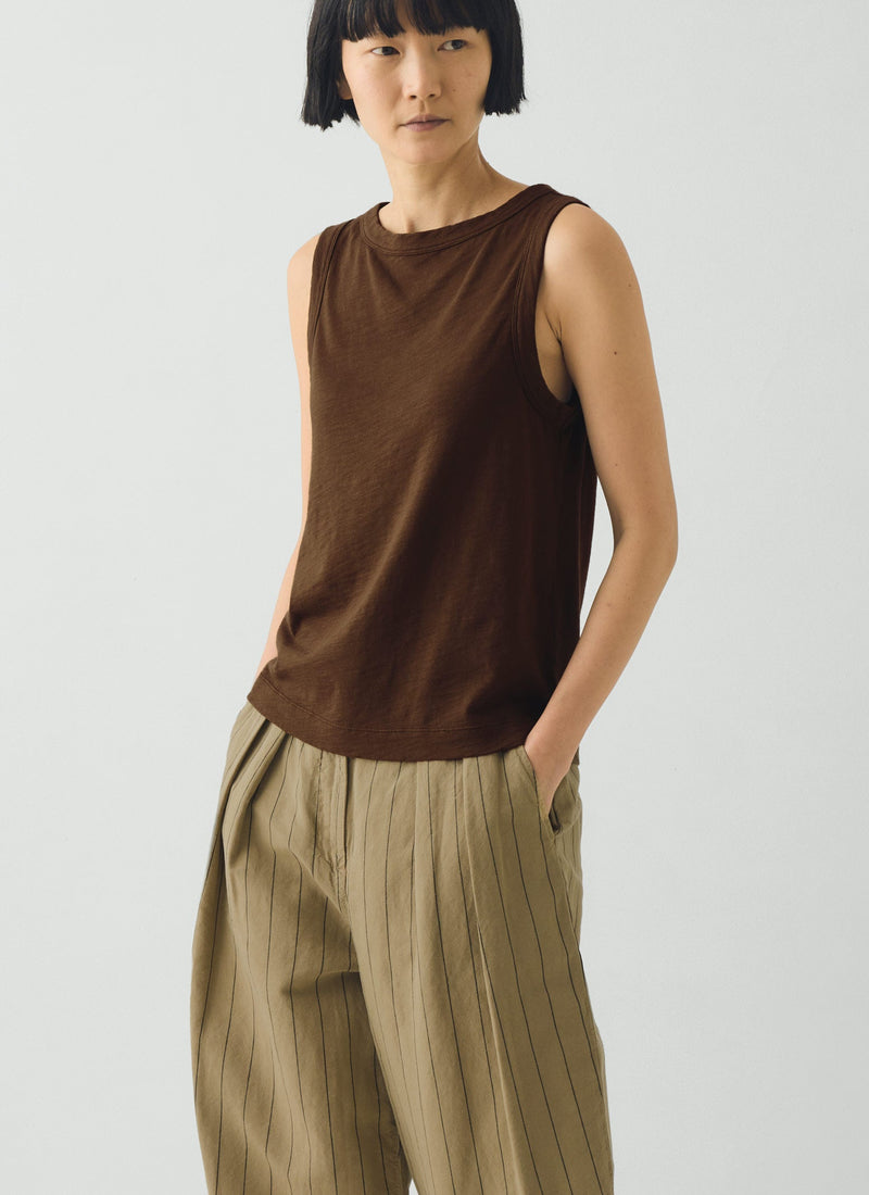 Sian Garment Dyed Organic Cotton Tank Top | Bronze Green