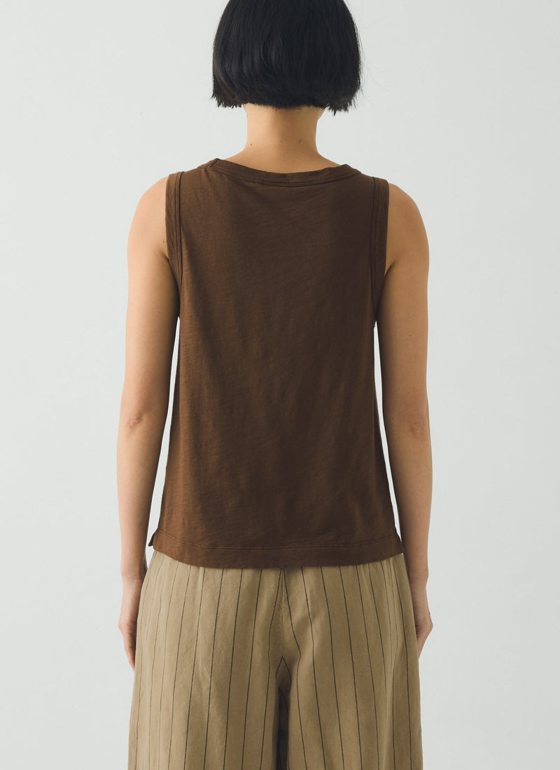 Sian Garment Dyed Organic Cotton Tank Top | Bronze Green