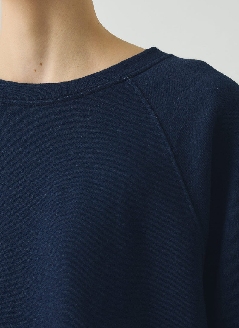 Loopback Cotton Jersey Sweater | Indigo
