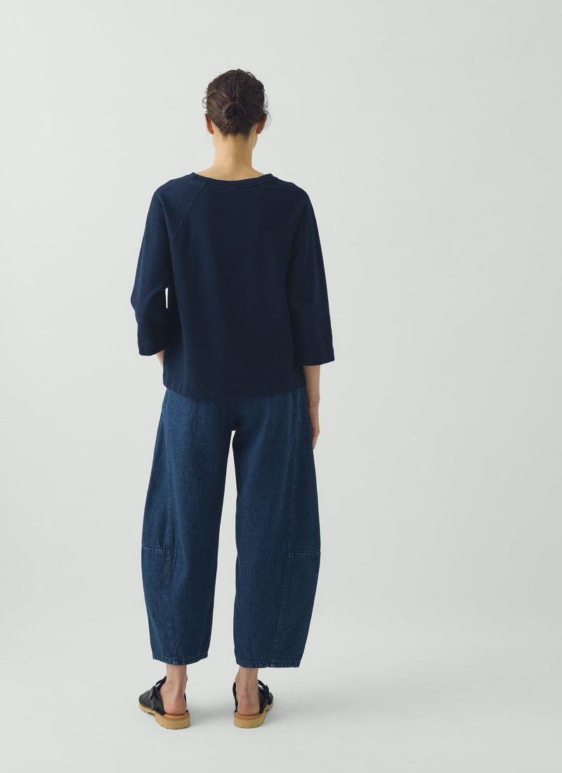 Loopback Cotton Jersey Sweater | Indigo