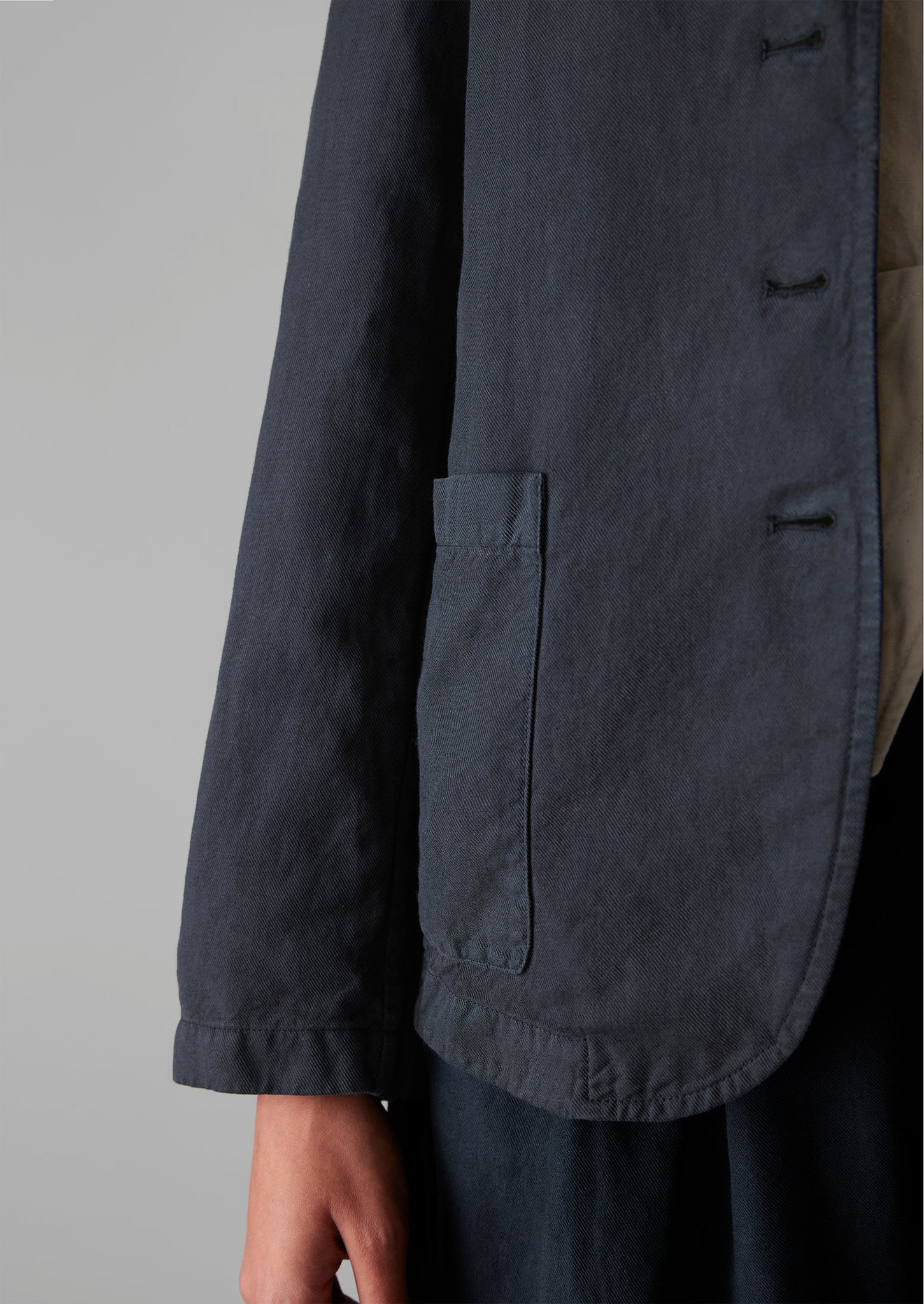 Garment Dyed Cotton Linen Neat Jacket | Slate Navy | TOAST
