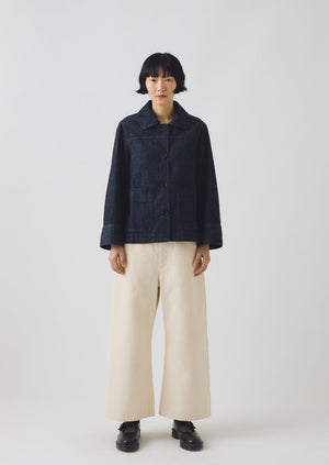 Wide Sleeve Organic Indigo Denim Jacket | Indigo | TOAST