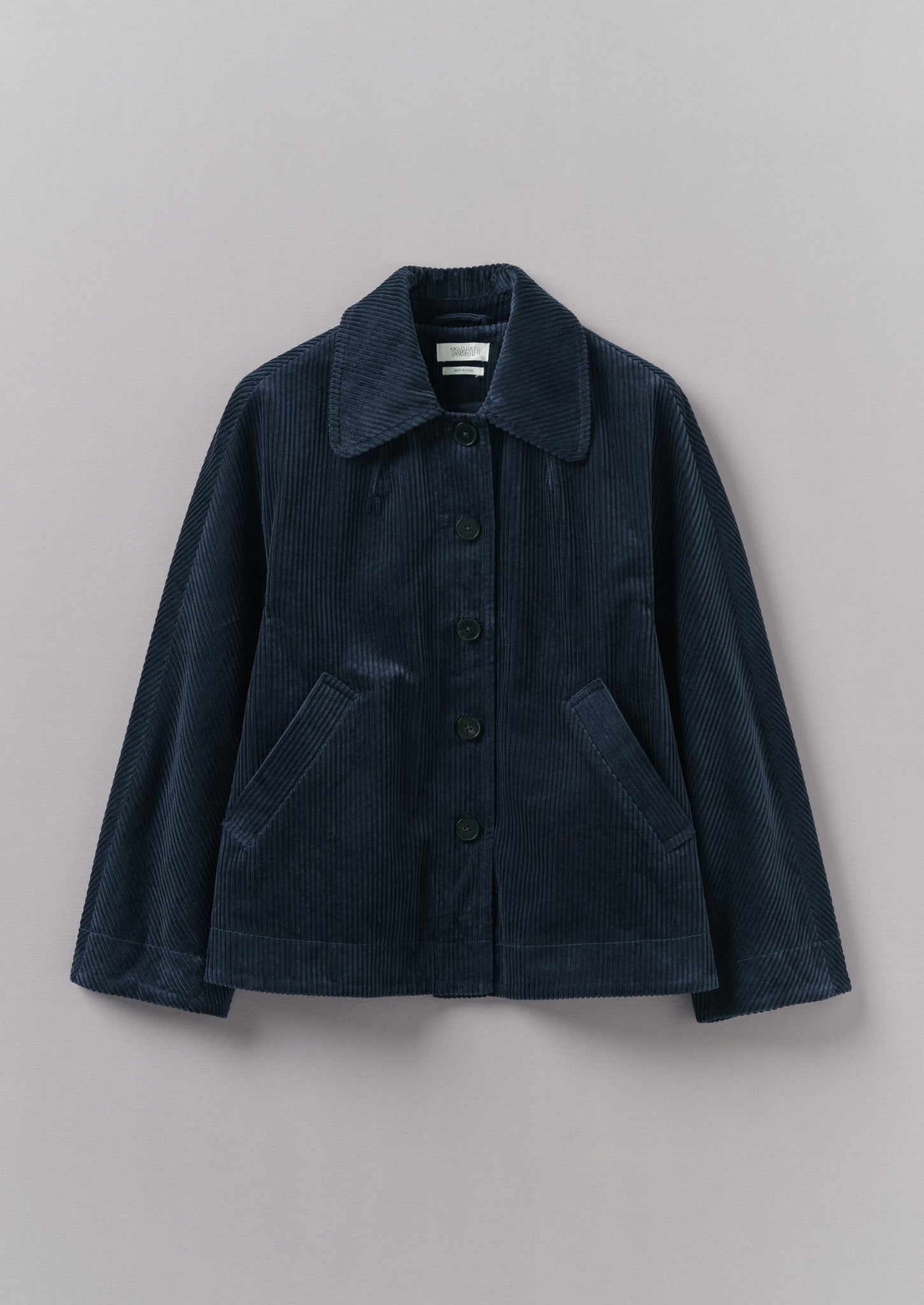 Organic Cord Swingy Jacket | Dusty Navy