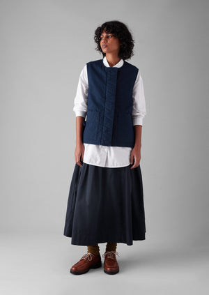 Indigo Twill Side Tie Vest | Indigo