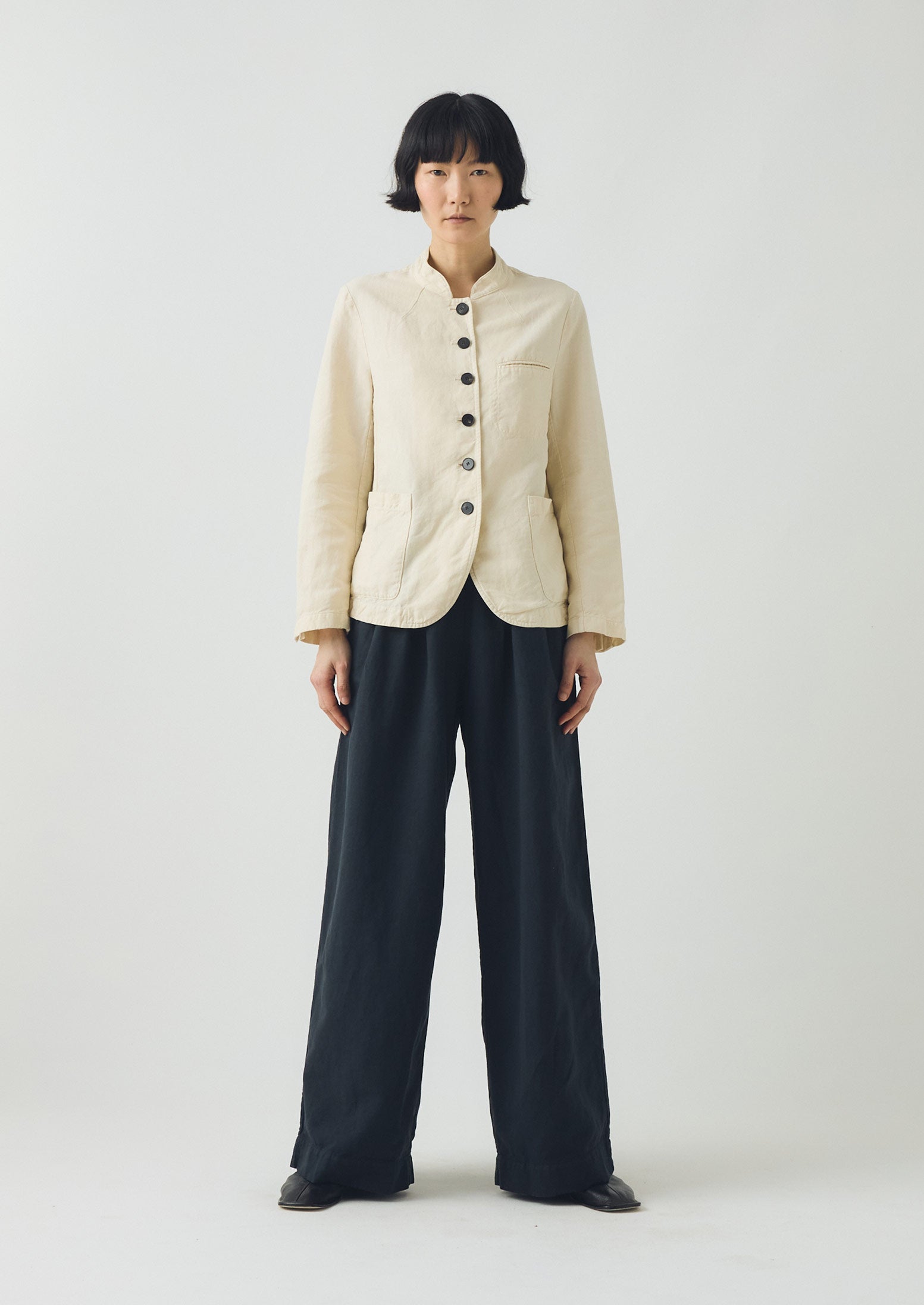 Cotton Linen Neat Jacket | Parchment | TOAST