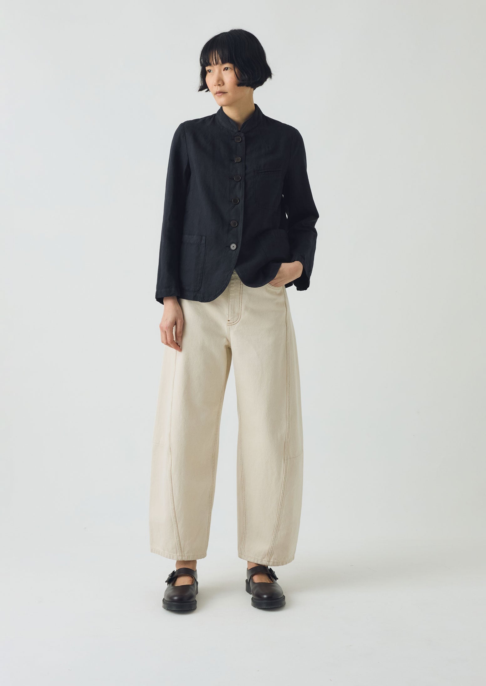 Cotton Linen Neat Jacket | Slate | TOAST