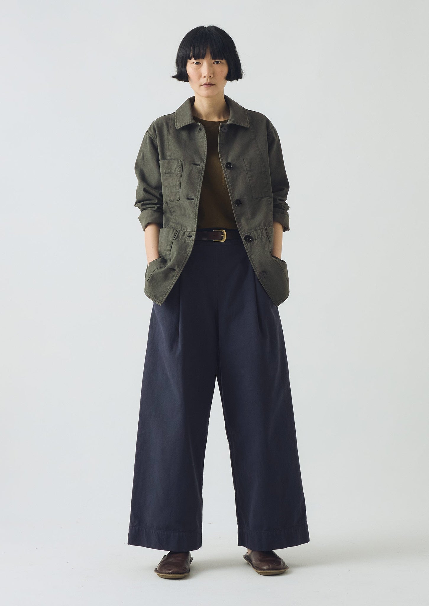 Cotton Canvas Workwear Jacket | Dark Olive