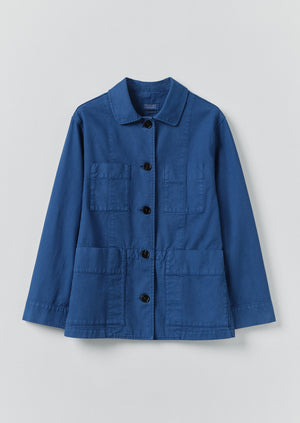 Cotton Canvas Workwear Jacket | Cobalt Blue | TOAST