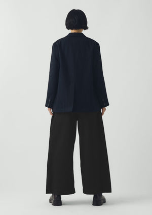 Wool Linen Double Breasted Jacket | Black Indigo | TOAST