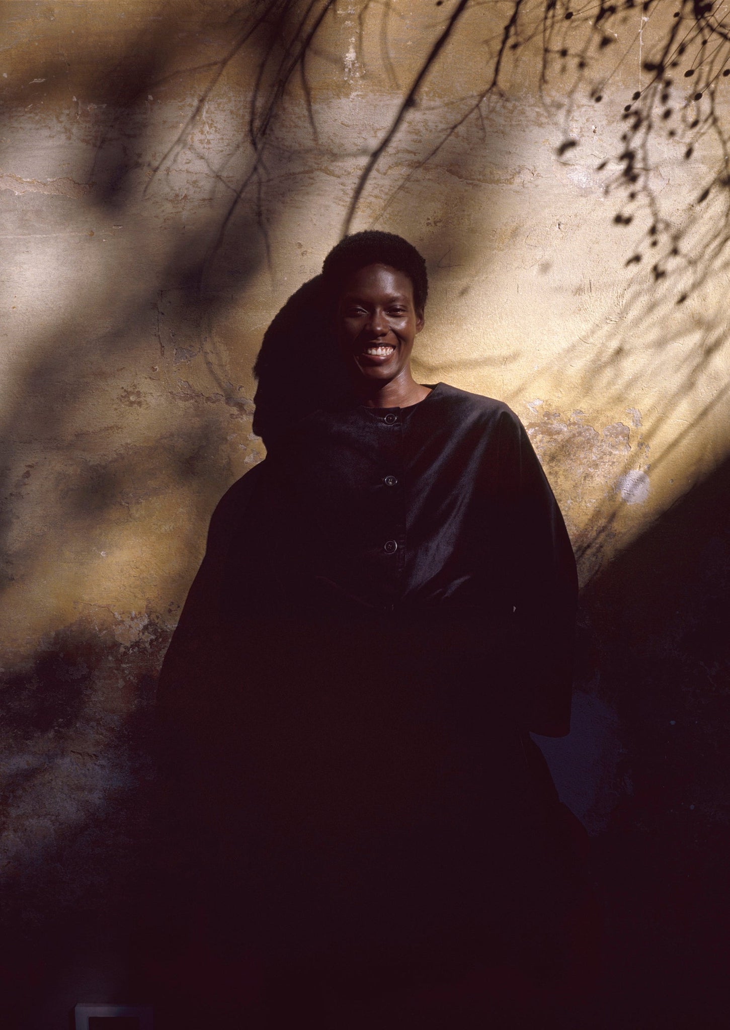 Round Neck Cotton Velvet Jacket | Black