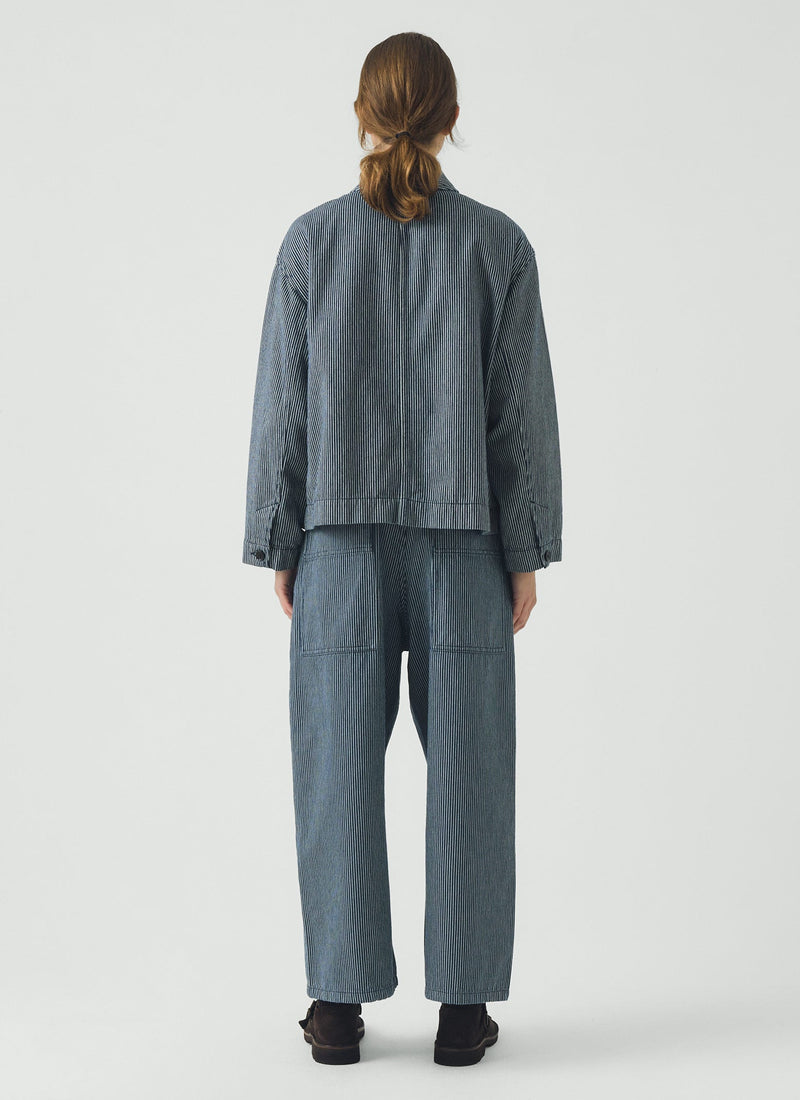 Hickory Stripe Denim Jacket | Ecru/Indigo