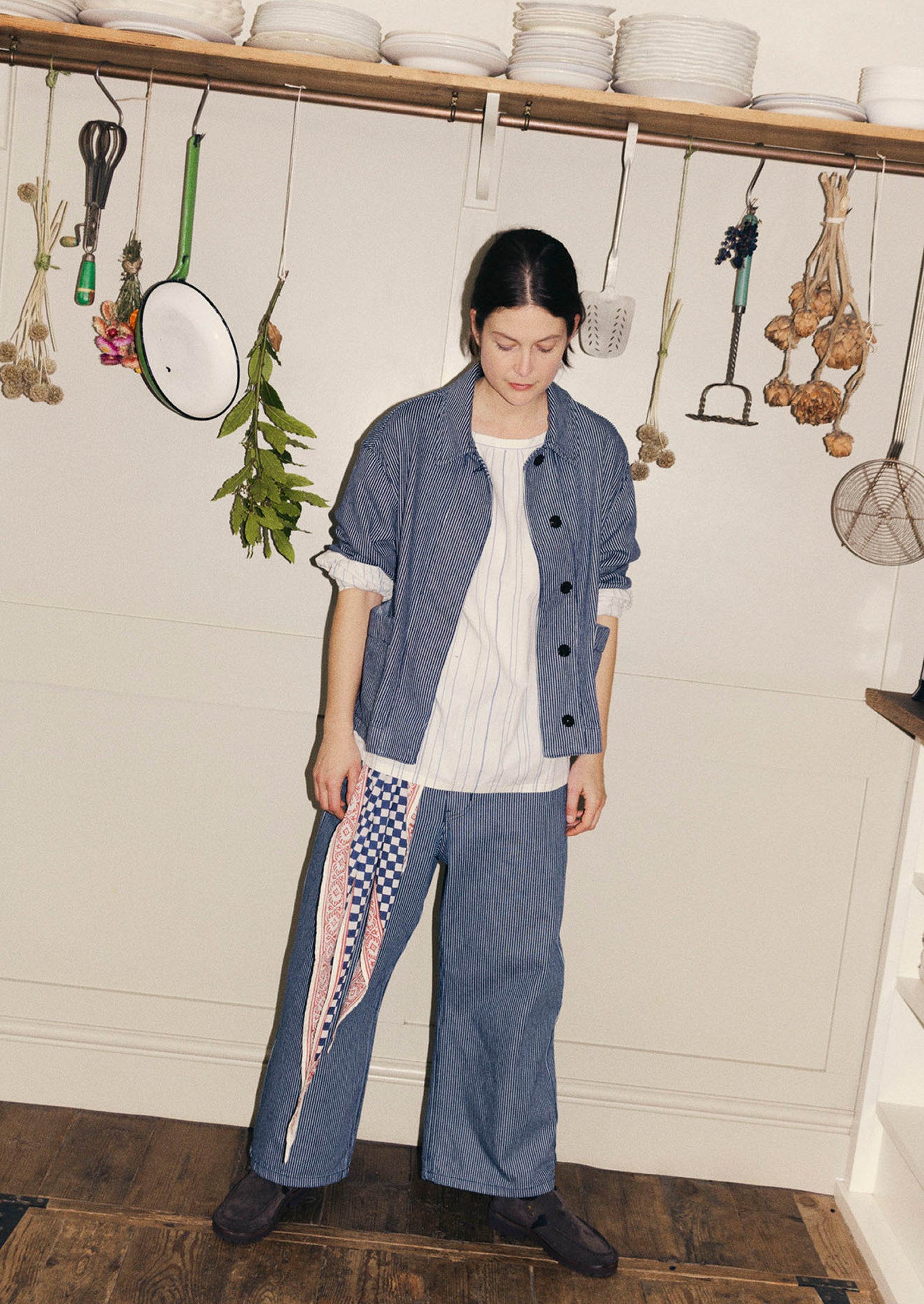 Hickory Stripe Denim Jacket | Ecru/Indigo | TOAST