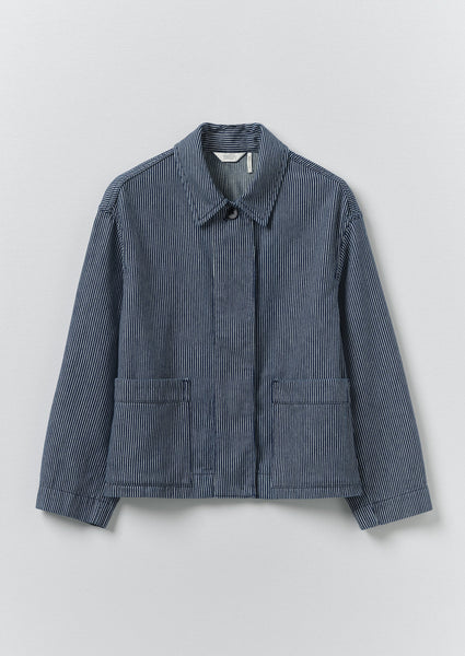 Hickory Stripe Denim Jacket | Ecru/Indigo | TOAST