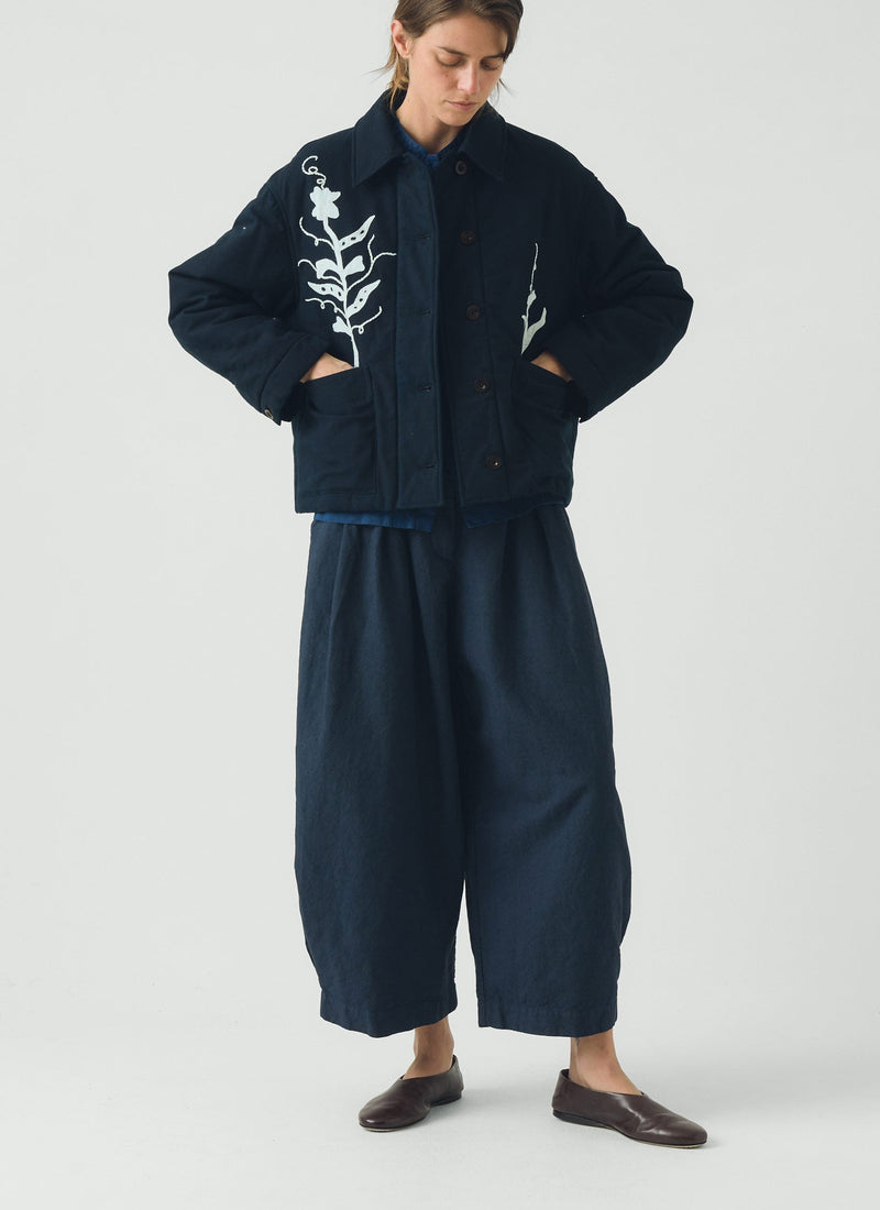 Applique Pea Shoot Jacket | Dark Denim