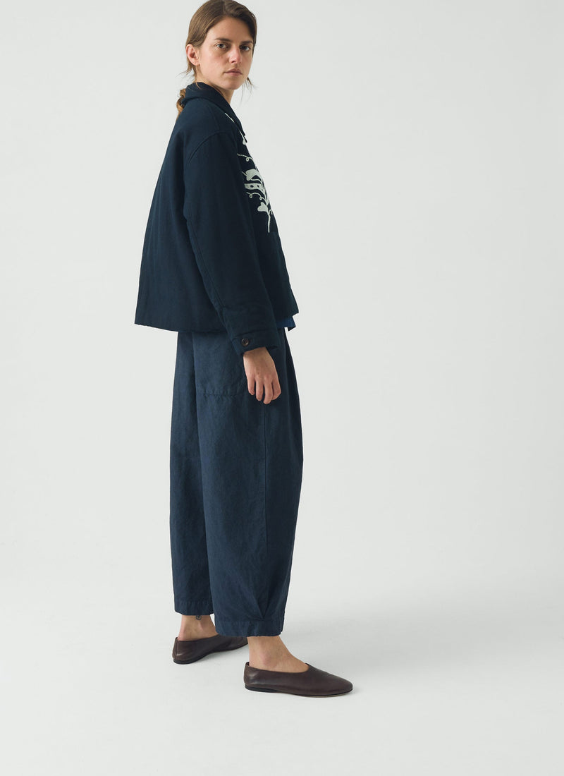 Applique Pea Shoot Jacket | Dark Denim