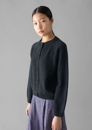 Eden Wool Cashmere Raglan Cardigan | Charcoal