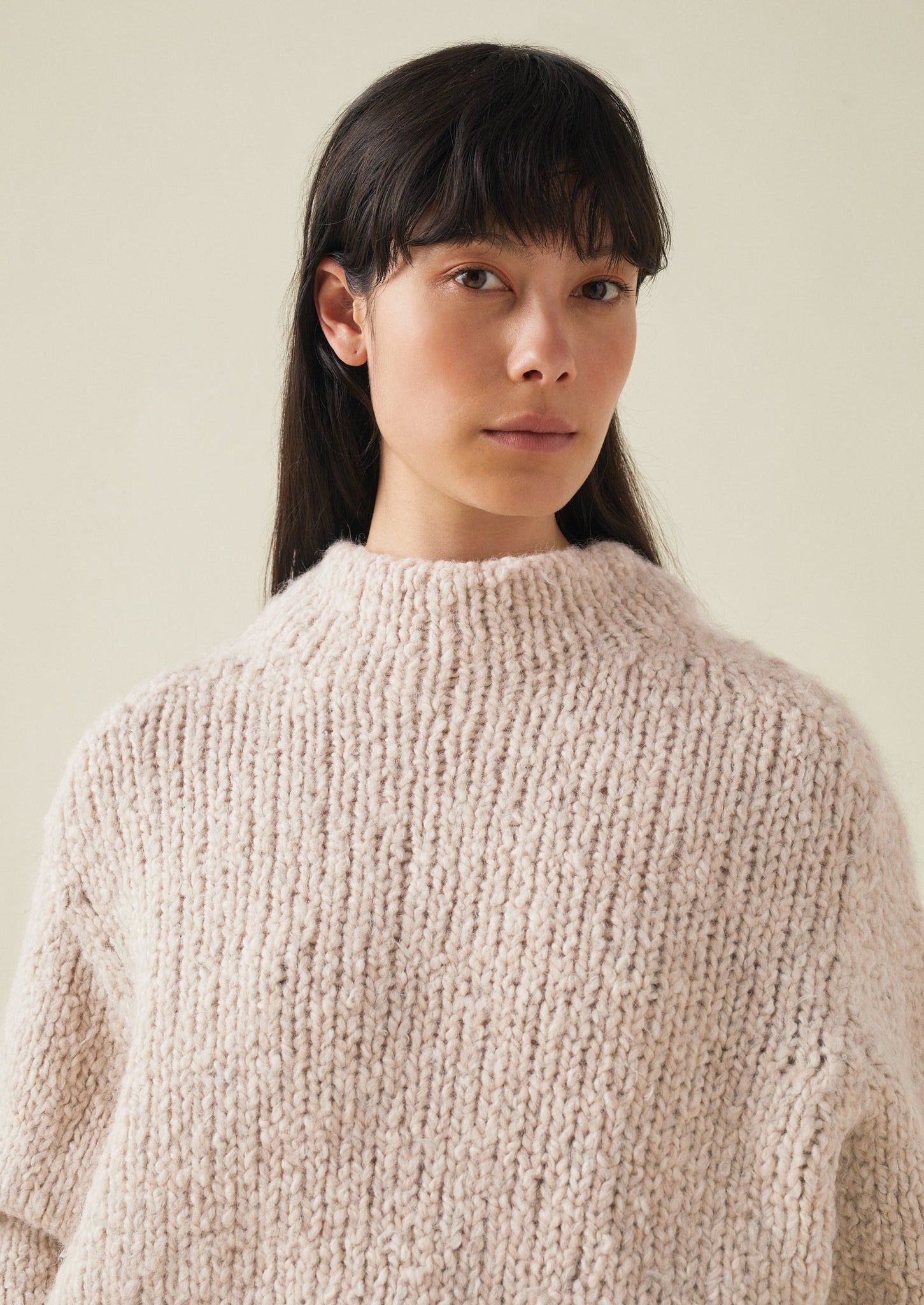 Boucle Alpaca Wool Sweater | Ecru