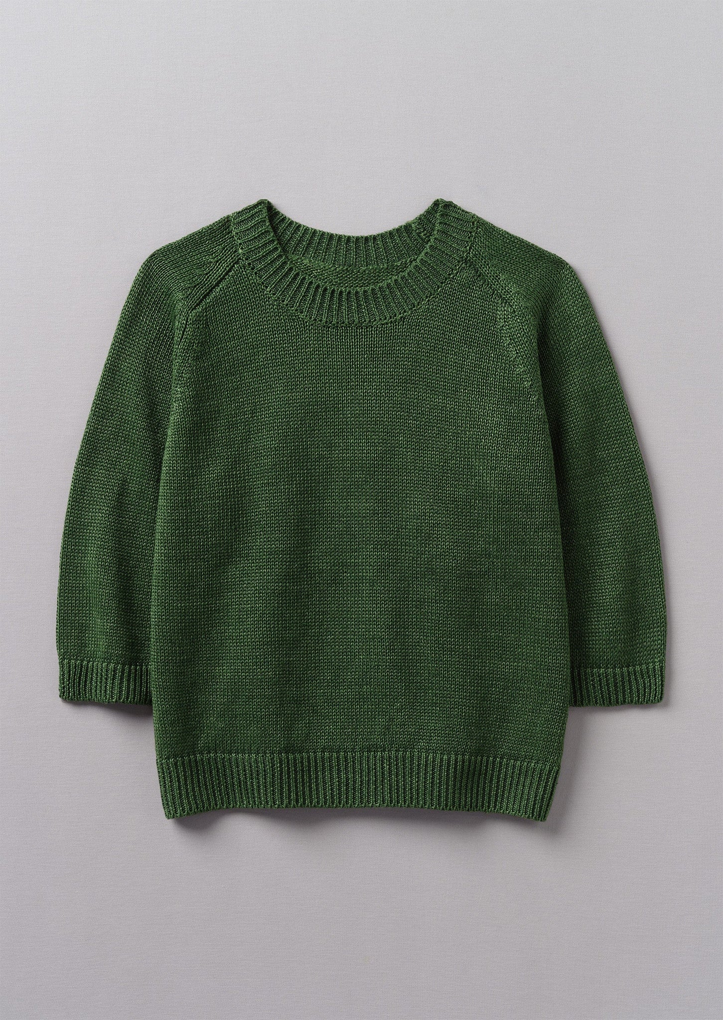 Cropped Sleeve Linen Sweater | Artichoke