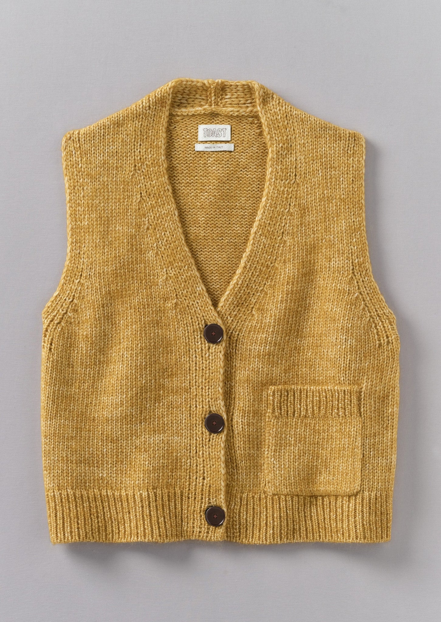 Cotton Alpaca Button Through Tank | Dijon Yellow