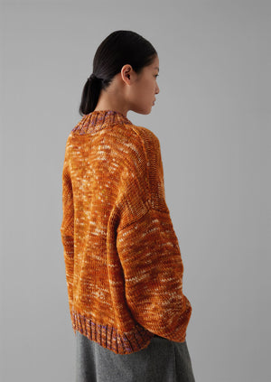 Hand Dyed Marl Sweater | Orange Mix