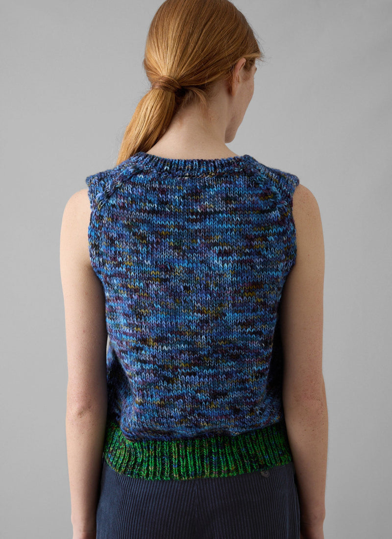 Space Dyed Wool Knitted Tank | Galaxy/Green