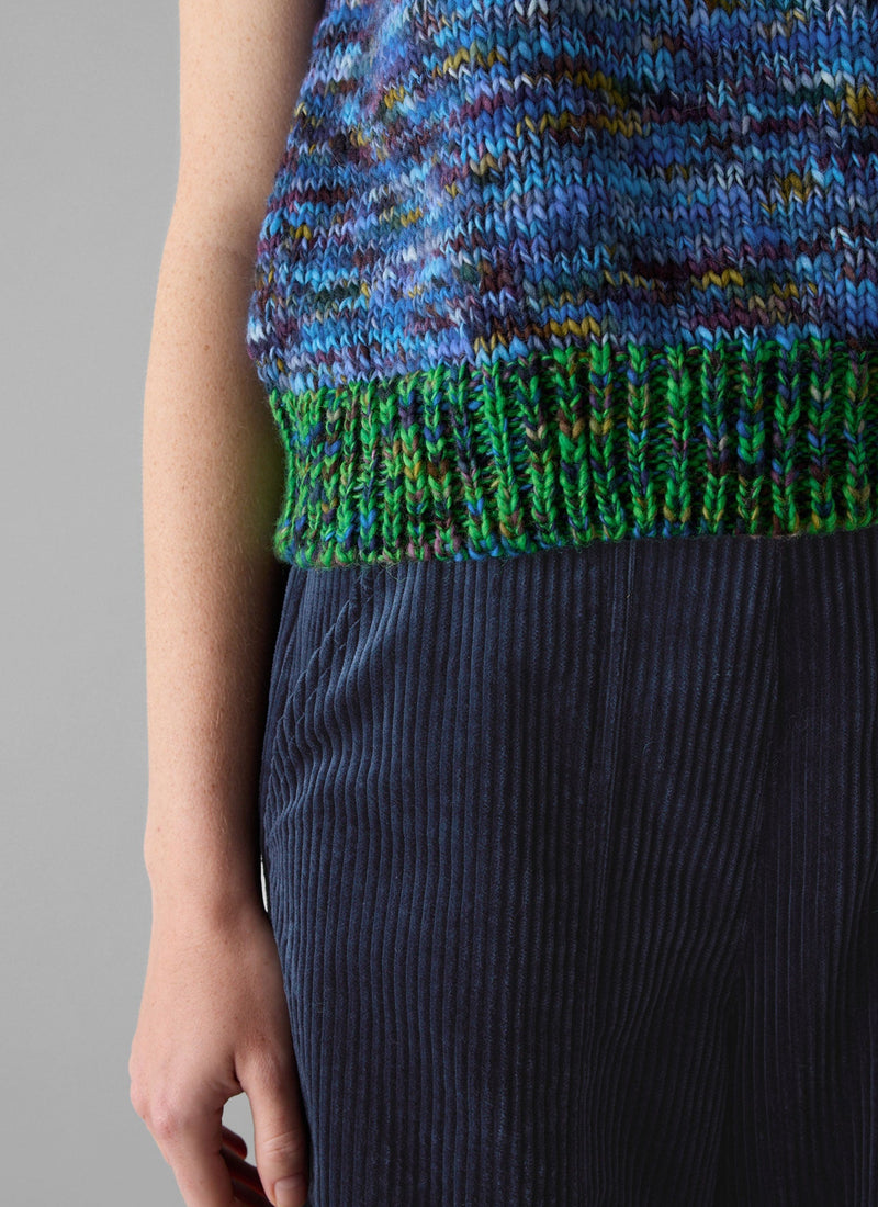 Space Dyed Wool Knitted Tank | Galaxy/Green