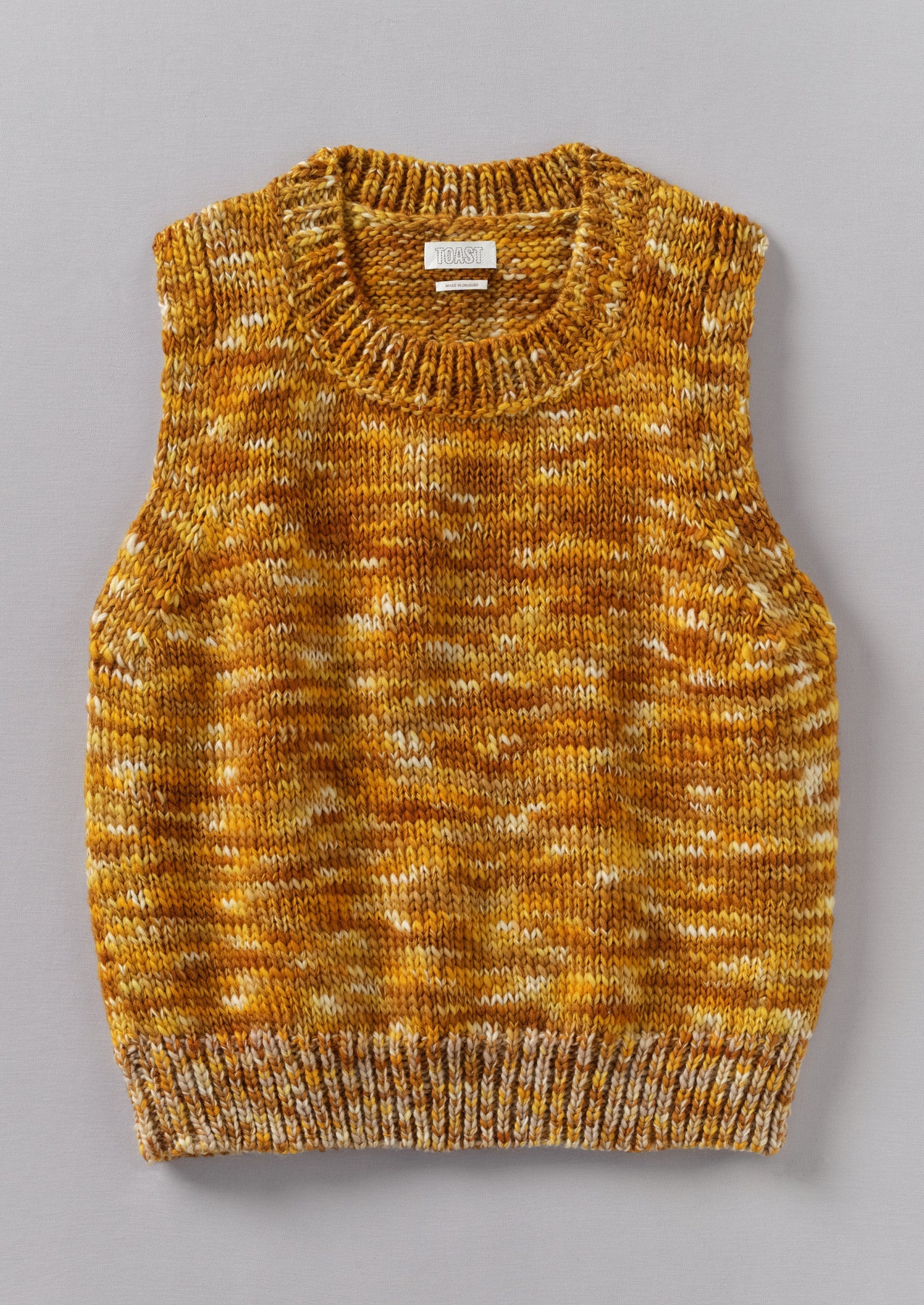 Space Dyed Wool Knitted Tank | Mustard/Putty | TOAST