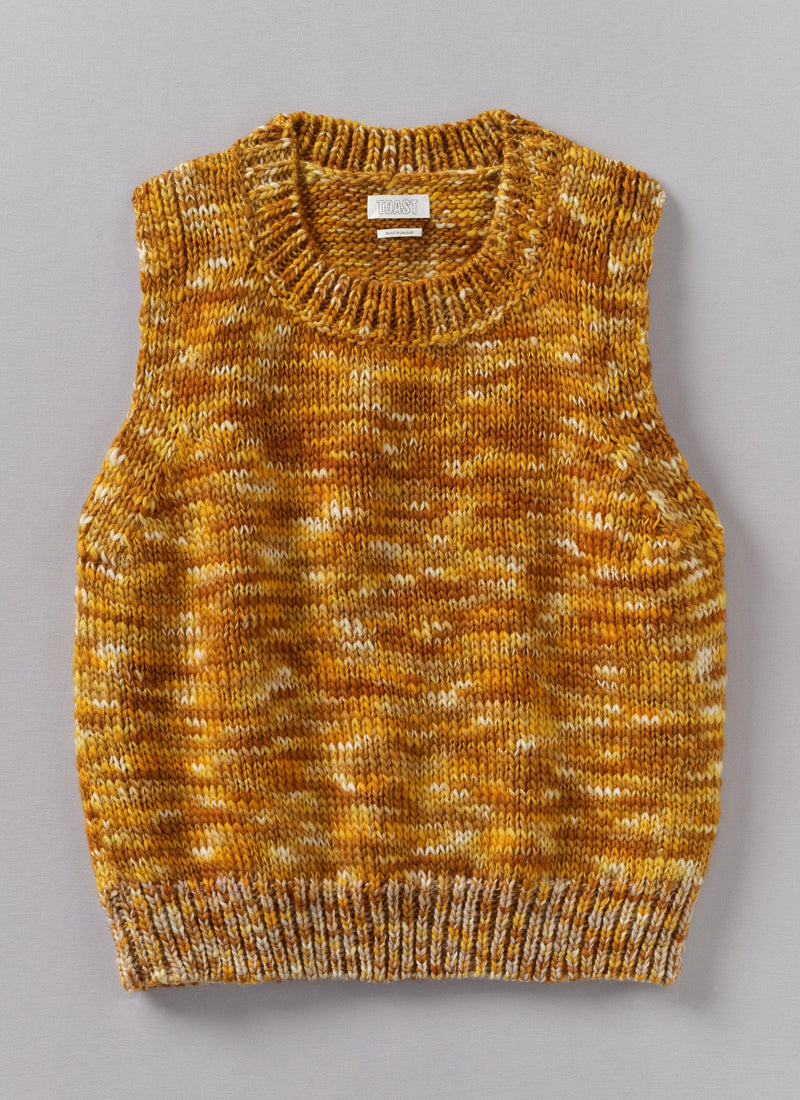 Space Dyed Wool Knitted Tank | Mustard/Putty