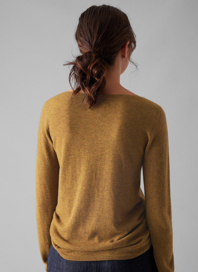 Fine Wool Cashmere Sweater | Tumeric