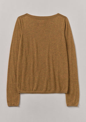 Fine Wool Cashmere Sweater | Tumeric