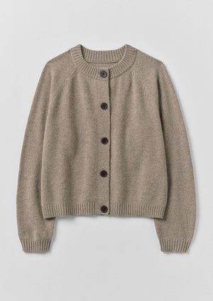 Eden Wool Cashmere Raglan Cardigan | Linseed | TOAST