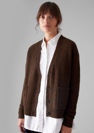 Ffion Wool Cashmere Boxy Cardigan | Pecan