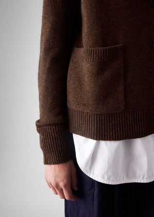 Ffion Wool Cashmere Boxy Cardigan | Pecan