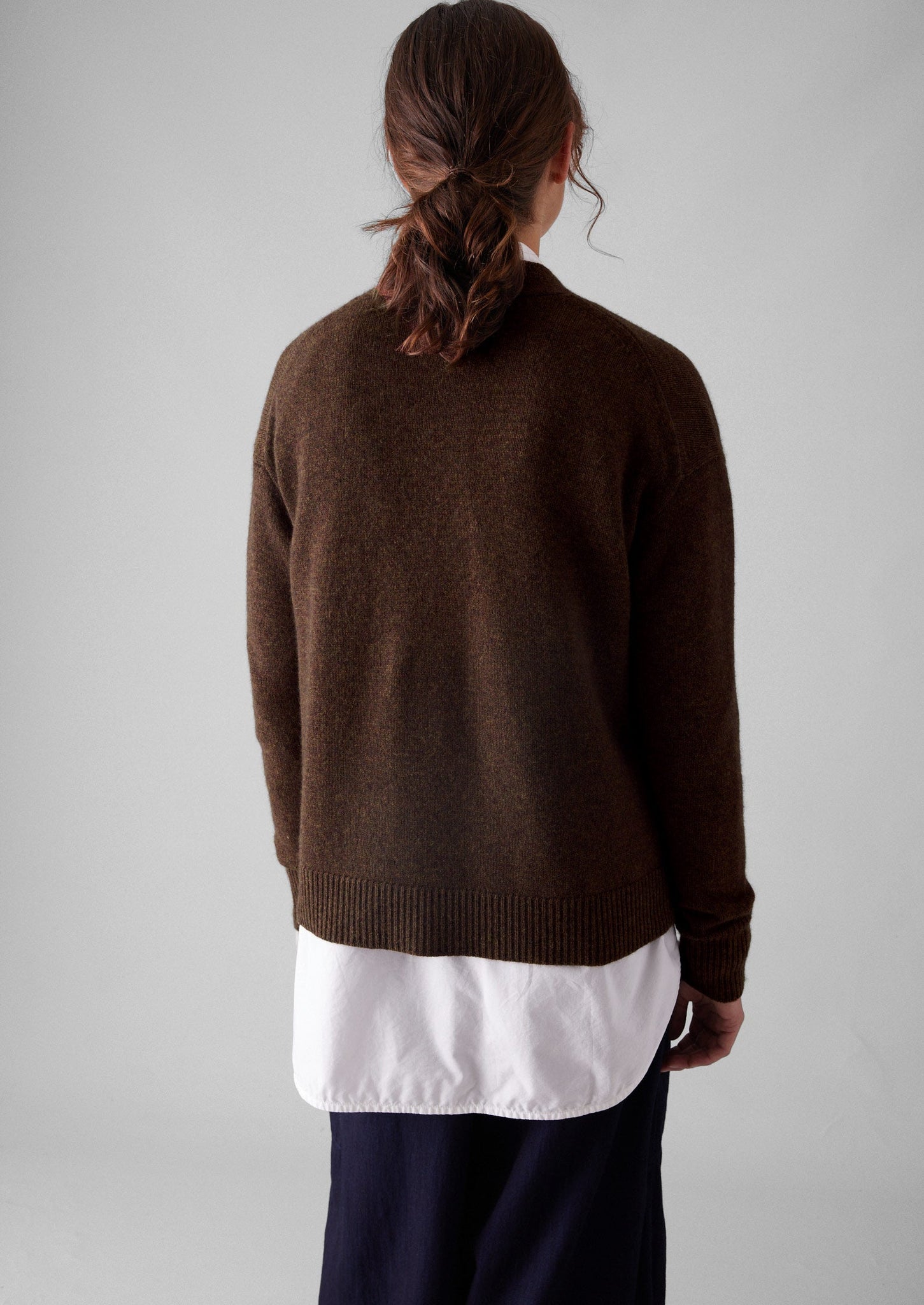 Ffion Wool Cashmere Boxy Cardigan | Pecan