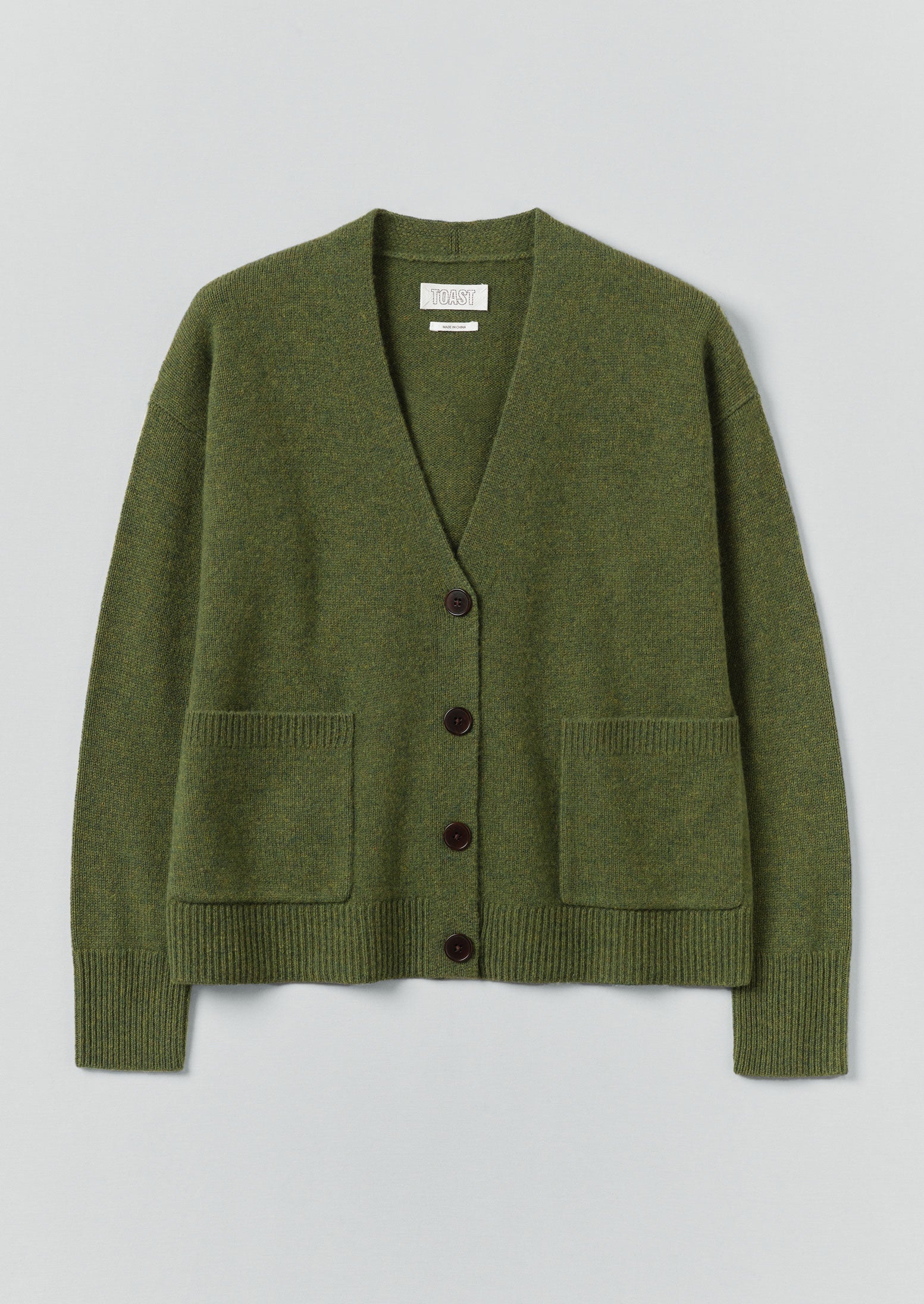 Ffion Wool Cashmere Boxy Cardigan | Lawn Green | TOAST
