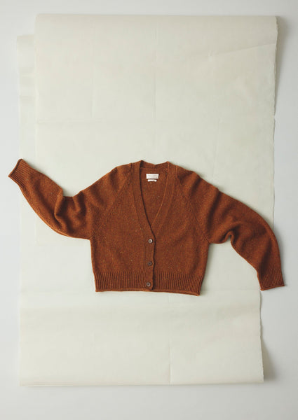Donegal Wool V Neck Cardigan | Cinnamon | TOAST