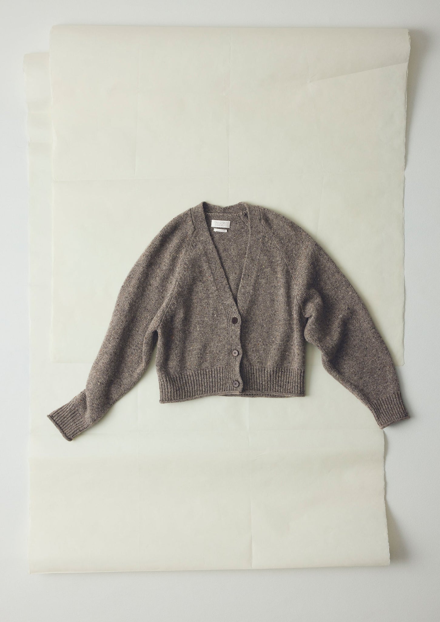 Donegal Wool V Neck Cardigan | Smoke