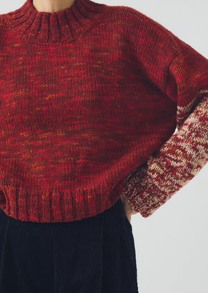 Hand Dyed High Neck Sweater | Claret Red | TOAST