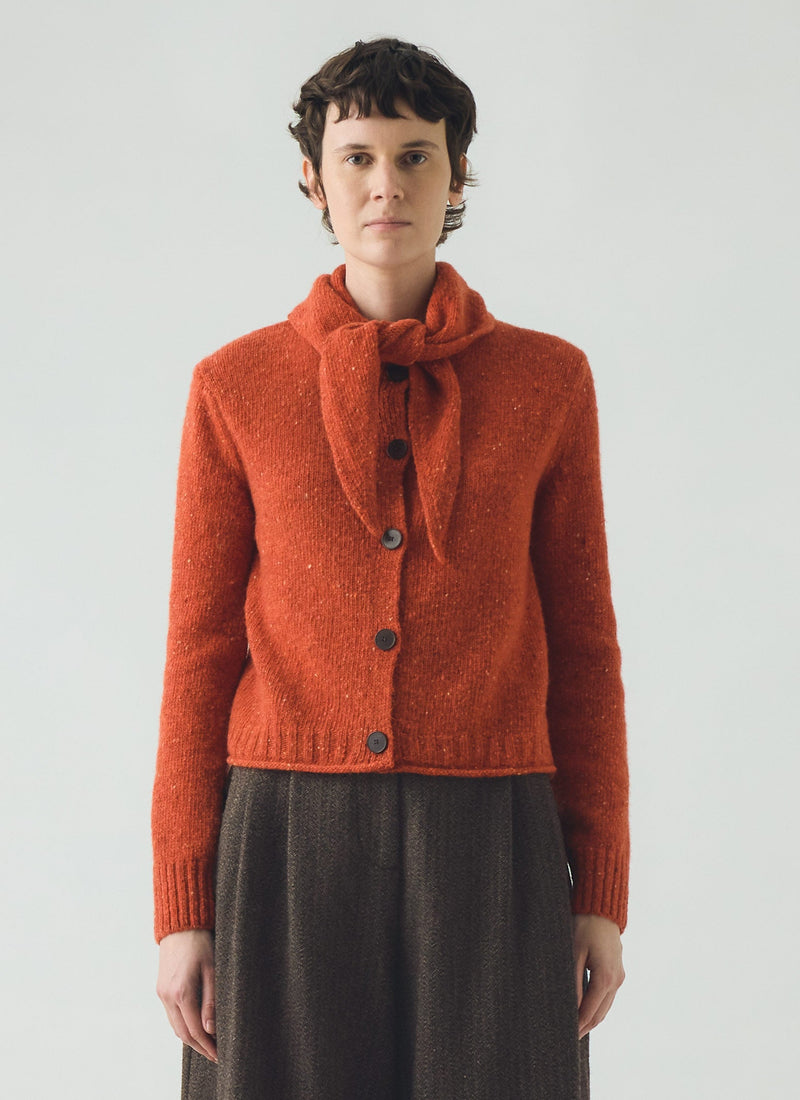 Donegal Merino Neckerchief Cardigan | Nasturtium