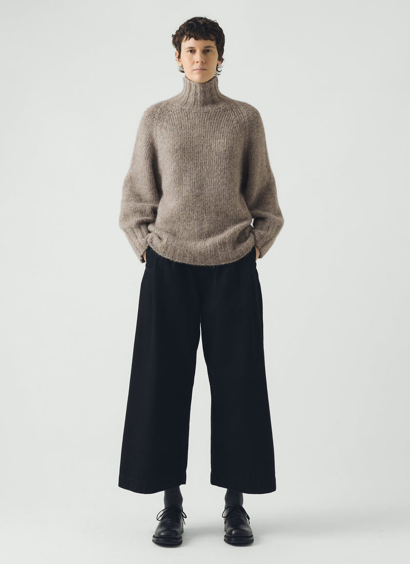 Lofty Alpaca High Neck Sweater | Stone