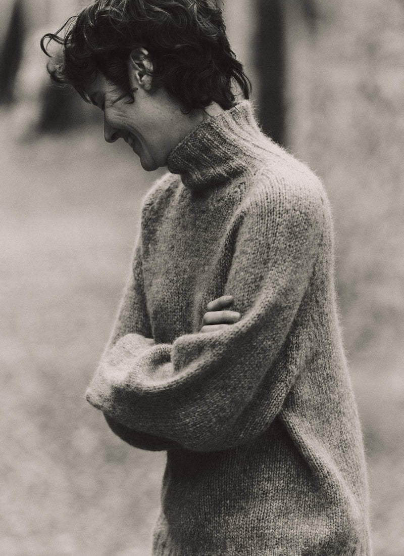 Lofty Alpaca High Neck Sweater | Stone