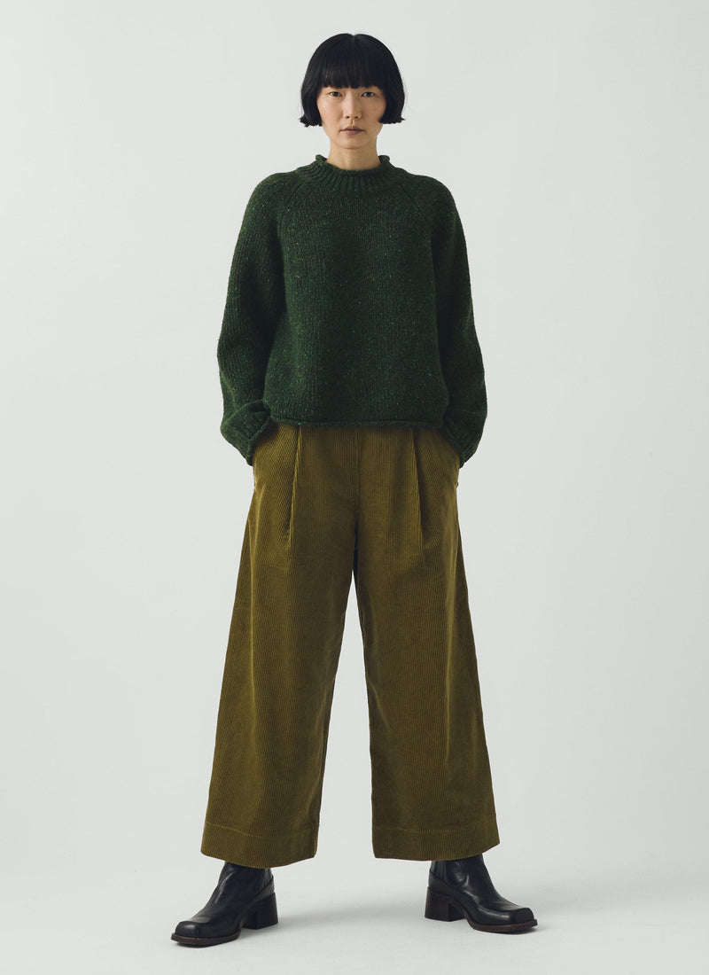 Orla Donegal Wool Sweater | Emerald