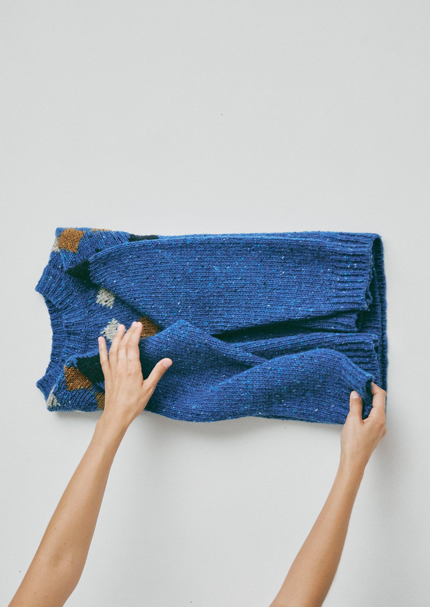 Donegal Diamond Yoke Sweater | Blue Multi