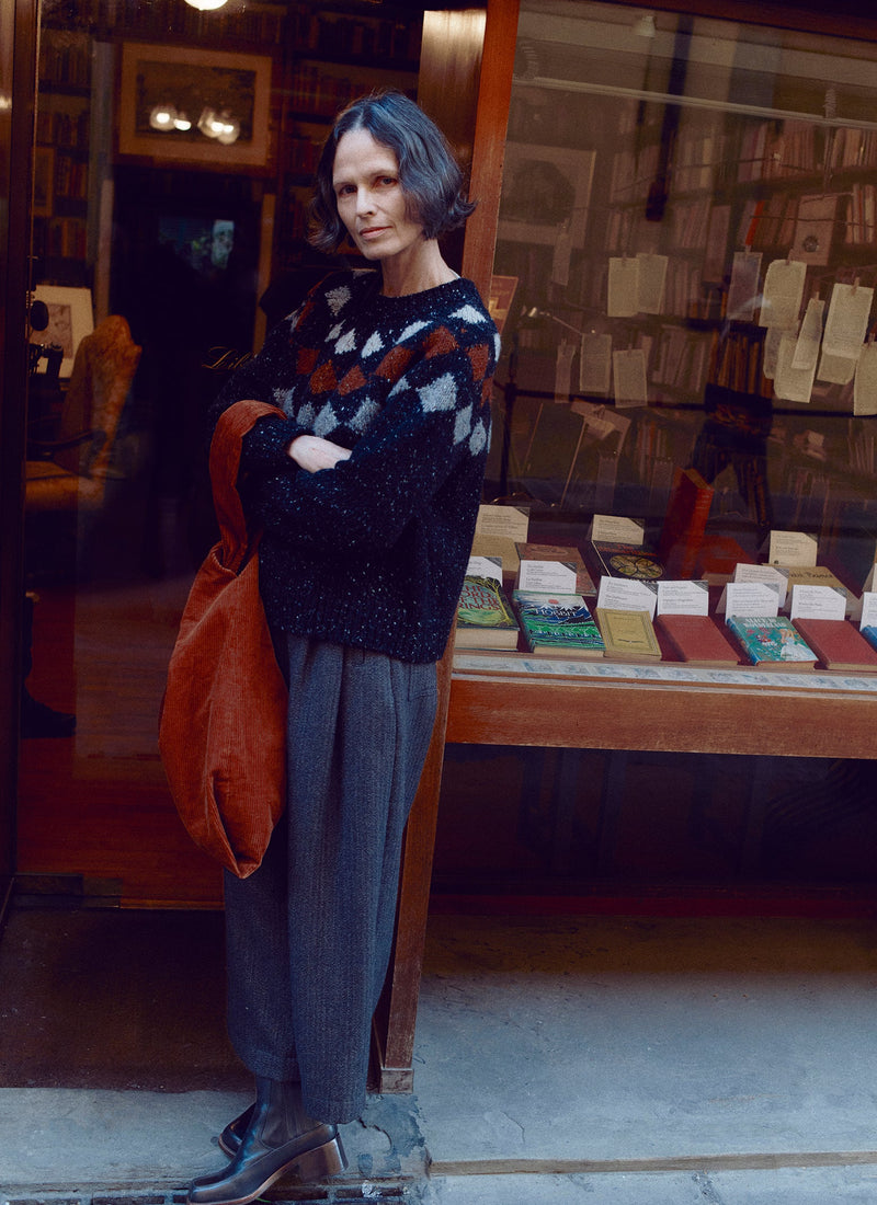 Donegal Diamond Yoke Sweater | Graphite Multi