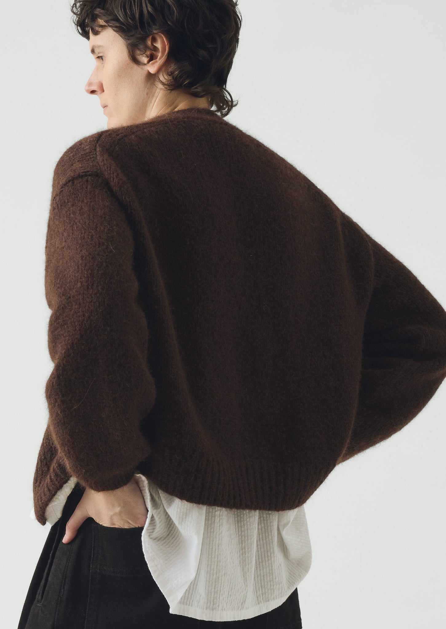 Lofty Alpaca Blend Cardigan | Chestnut | TOAST