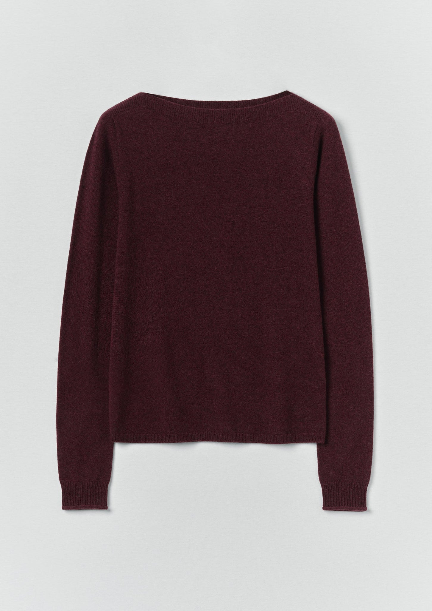 Fine Wool Cashmere Boat Neck Sweater | Beetroot