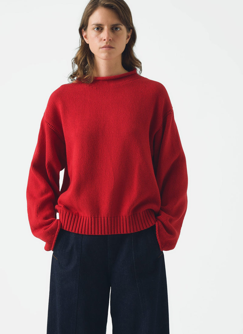 Cotton High Neck Sweater | Hawthorn